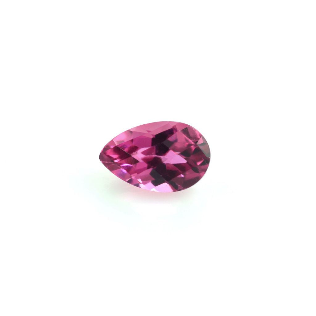 PINK TOURMALINE CHECKER CUT PEAR 5X3MM 0.23 Cts.