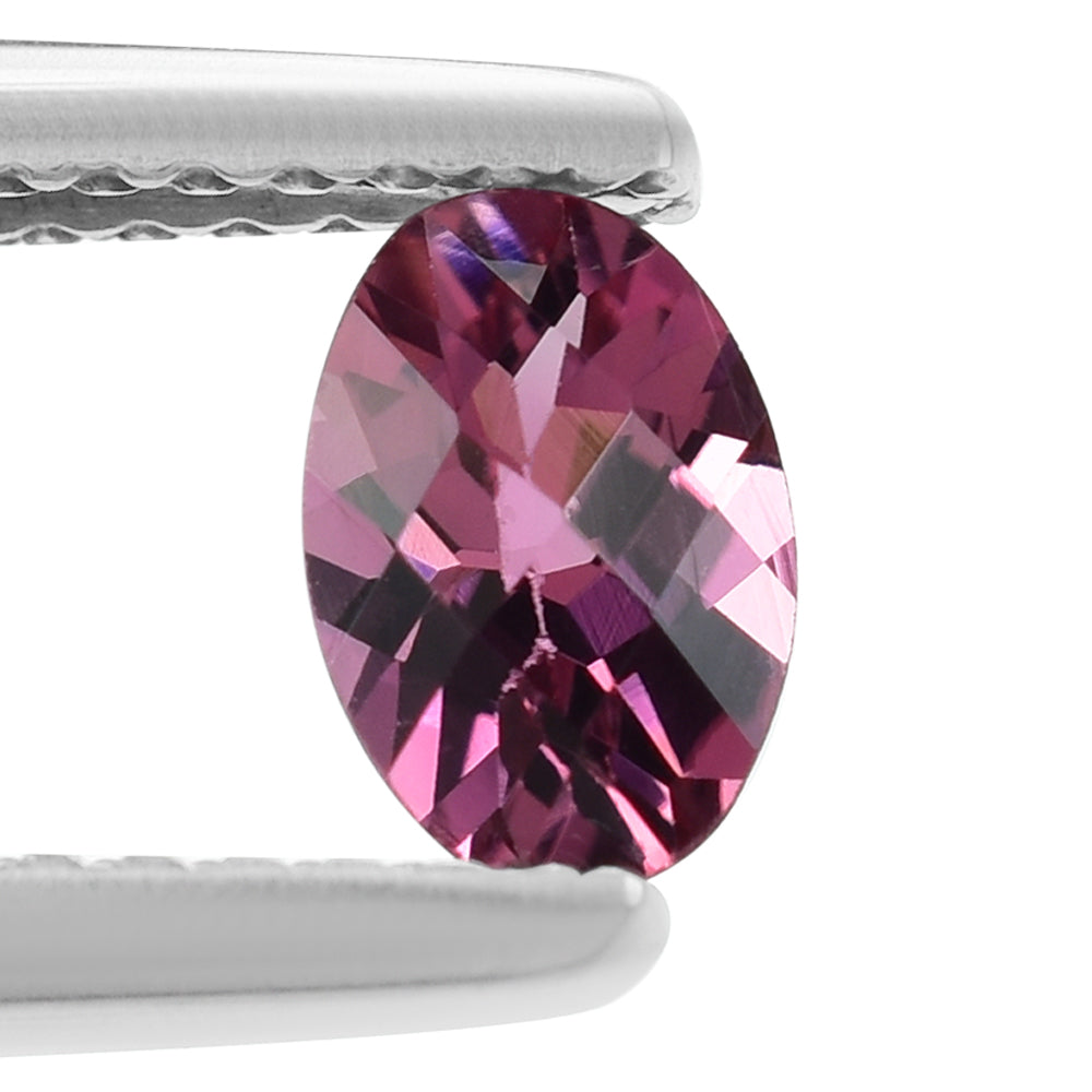 PINK TOURMALINE CHECKER CUT OVAL 6X4MM 0.43 Cts.