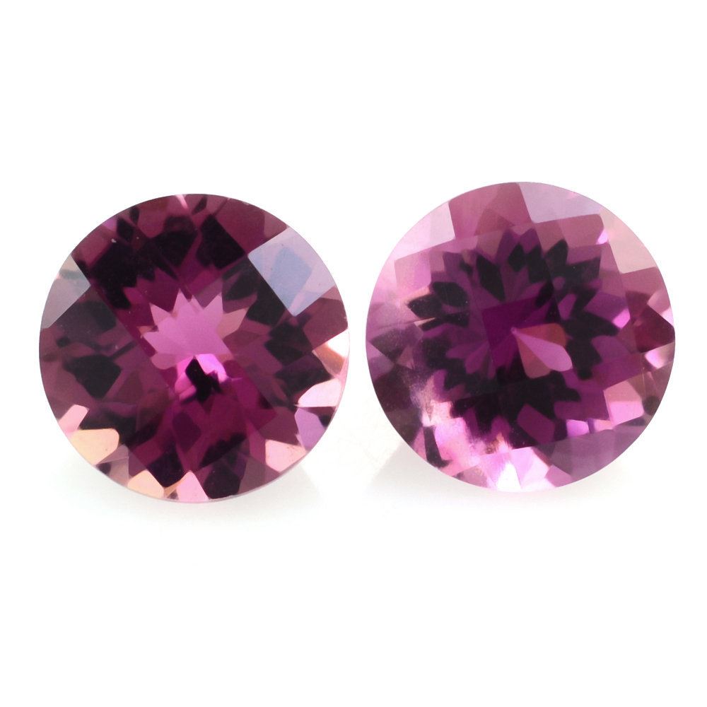 PINK TOURMALINE CHECKER CUT ROUND (MEDIUM) 7MM 1.08 Cts.