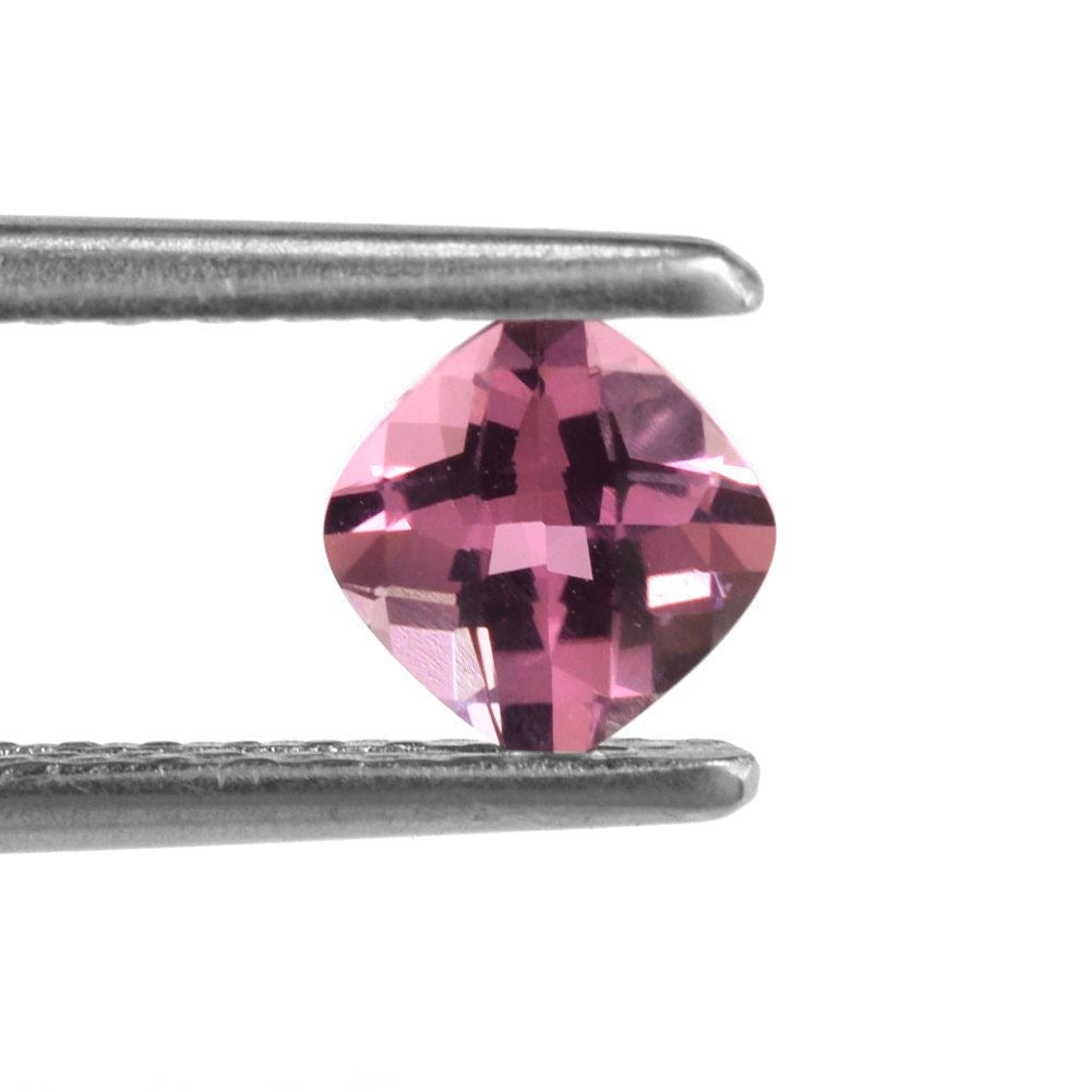 PINK TOURMALINE CHECKER CUT CUSHION (LITE) 5MM 0.51 Cts.