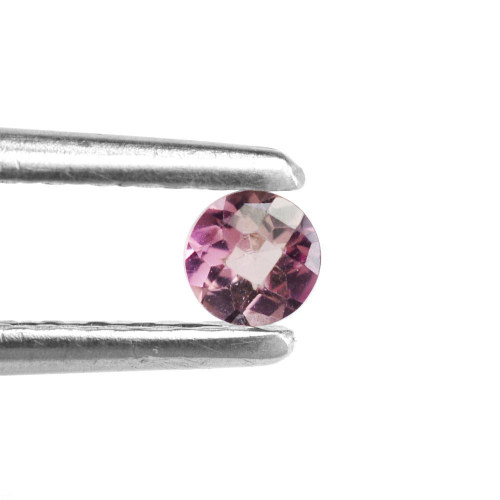 PINK TOURMALINE CHECKER CUT ROUND (LITE/SI) 3MM 0.12 Cts.