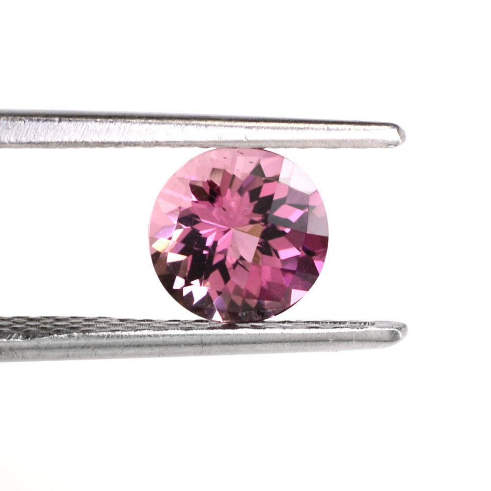 PINK TOURMALINE CHECKER CUT ROUND (LITE) 7MM 1.25 Cts.