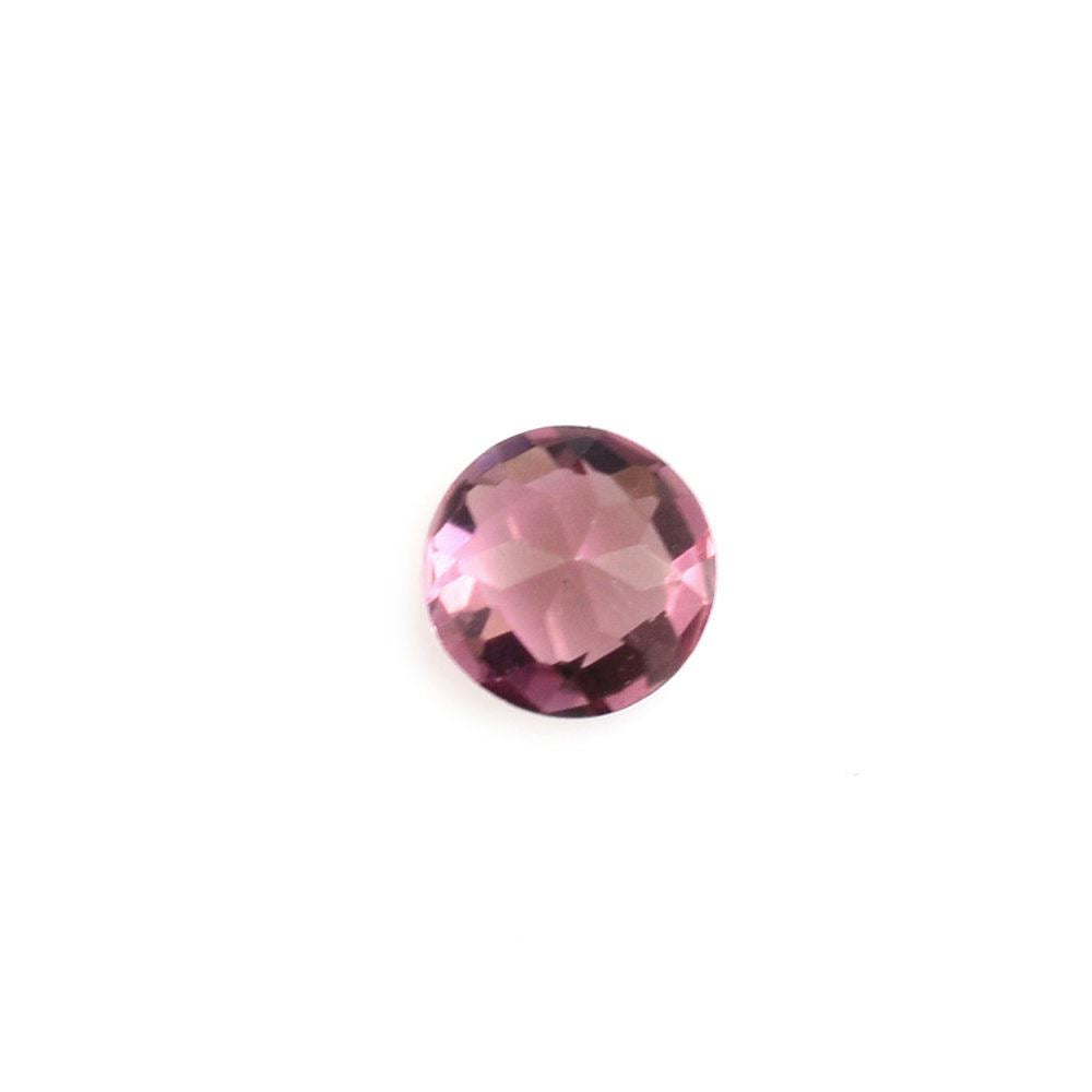 PINK TOURMALINE CHECKER CUT ROUND 3MM (DARK) 0.14 Cts.