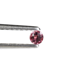 PINK TOURMALINE CHECKER CUT ROUND 3MM (DARK) 0.14 Cts.