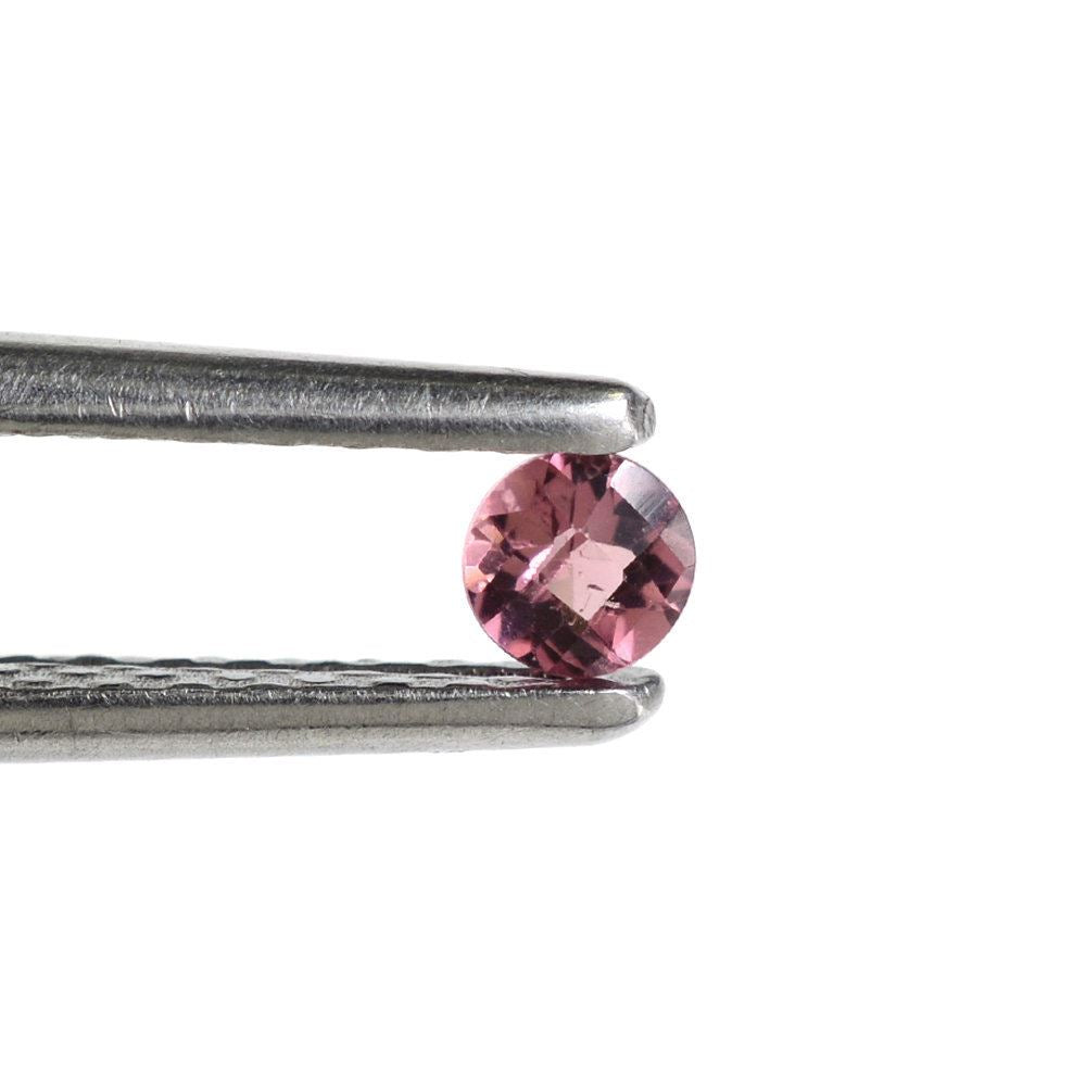 PINK TOURMALINE CHECKER CUT ROUND 3MM (MEDIUM) 0.12 Cts.