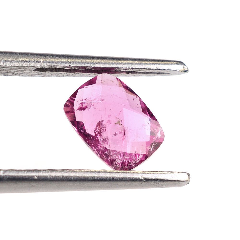 PINK TOURMALINE CHECKER CUT BRIOLETTE CUSHION (MEDIUM/HI) 7X5MM 0.92 Cts.