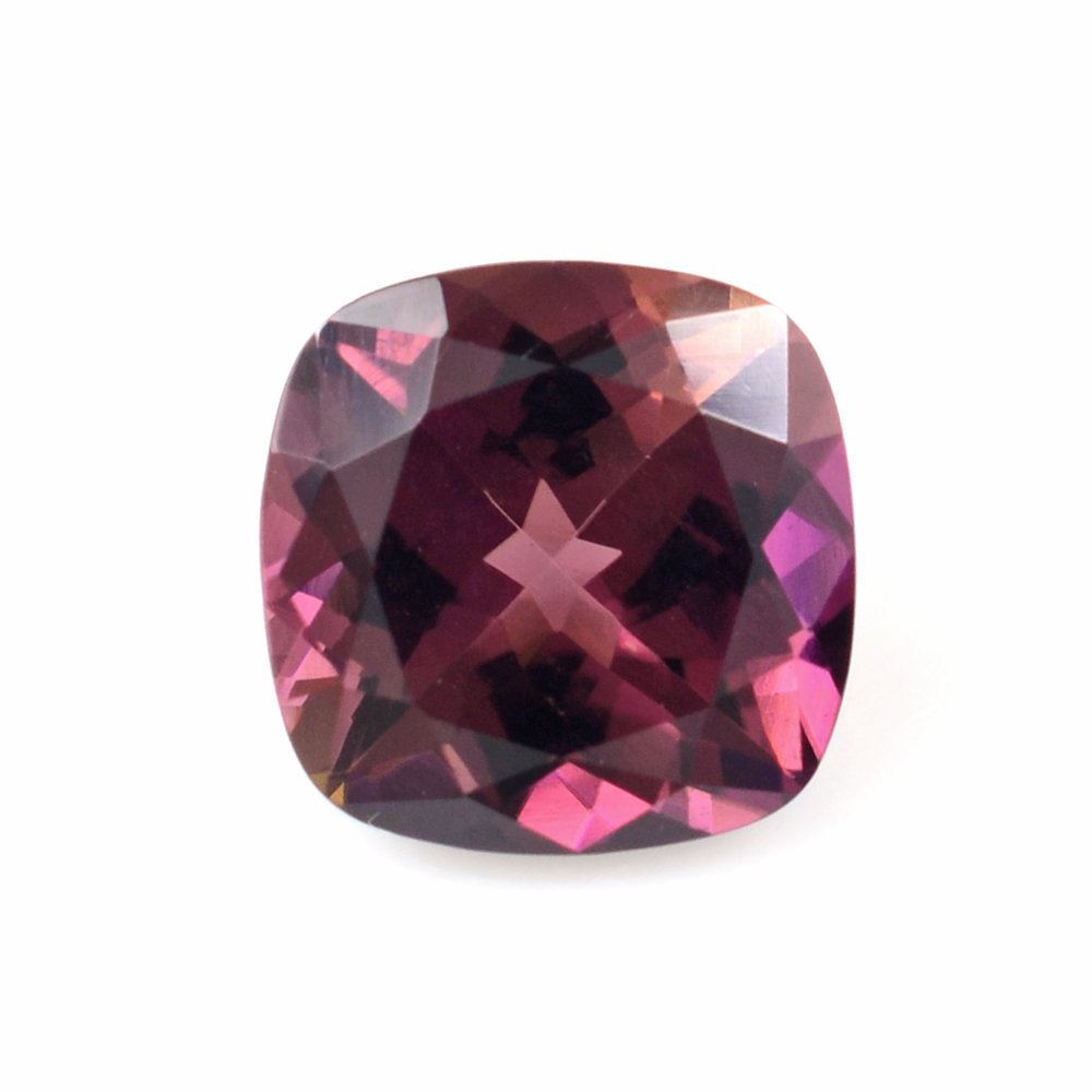 PINK TOURMALINE CUT CUSHION (VERY DARK) 8MM 2.29 Cts.