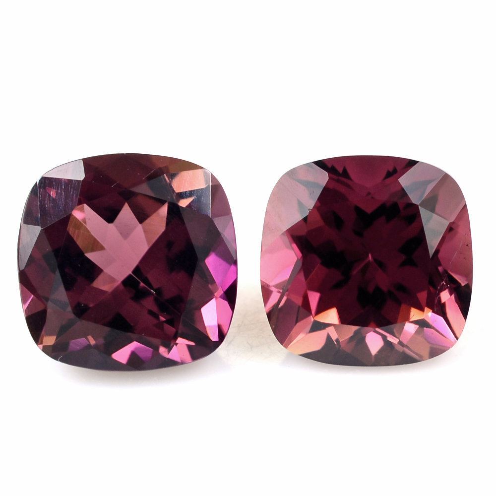 PINK TOURMALINE CUT CUSHION (VERY DARK) 8MM 2.29 Cts.