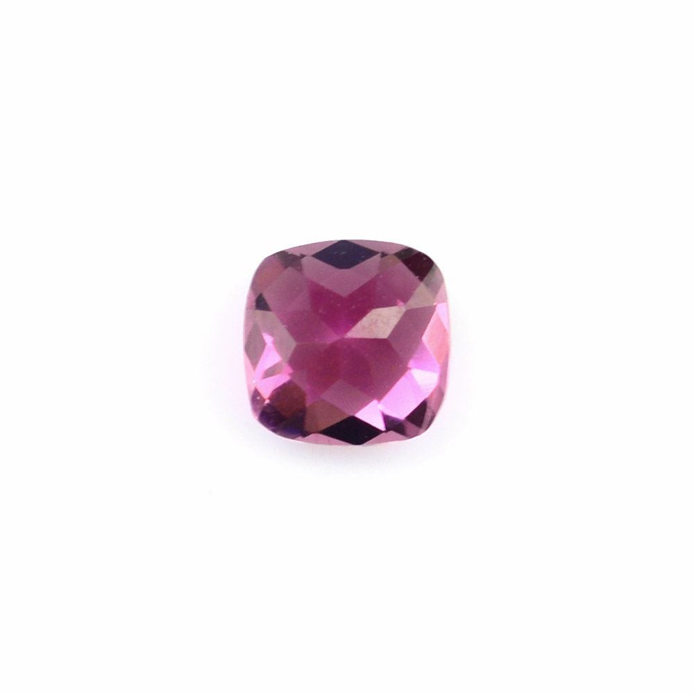 PINK TOURMALINE CHECKER CUT CUSHION (DARK) 4MM 0.32 Cts.