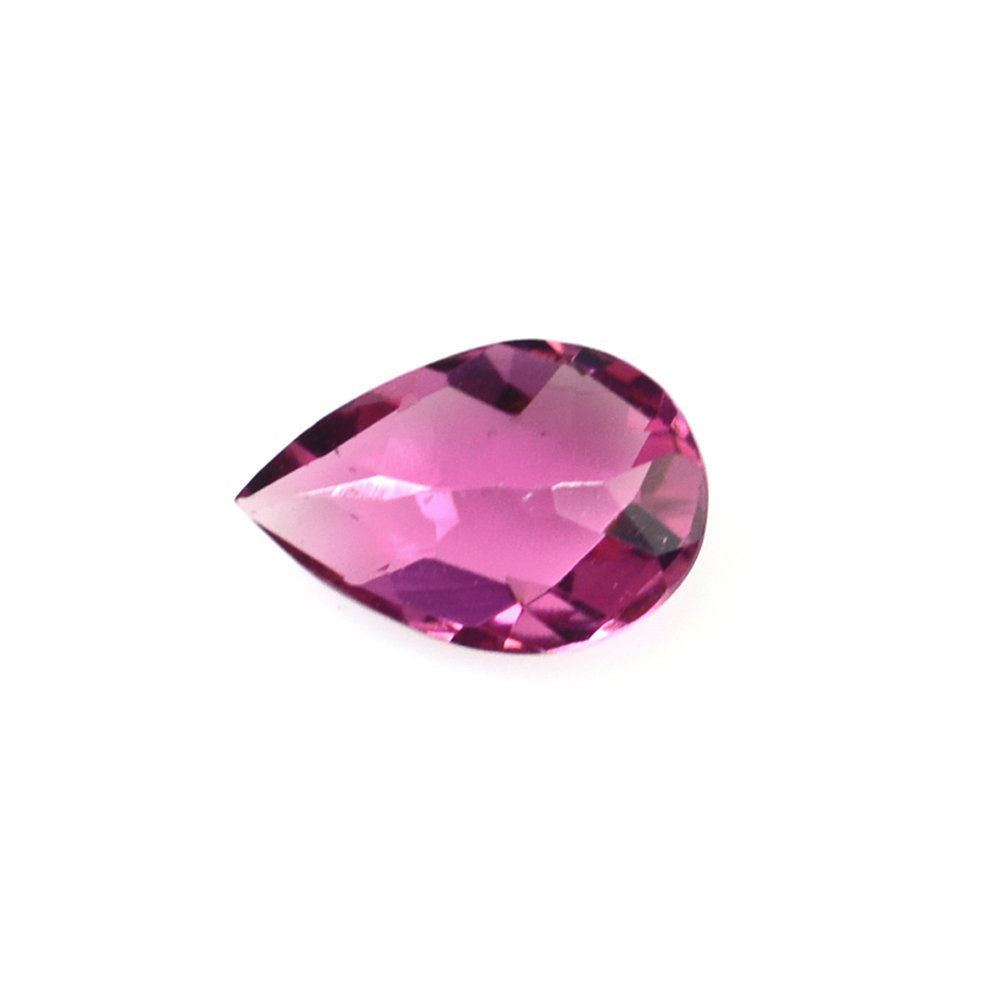 PINK TOURMALINE CHECKER CUT PEAR (DARK) 6X4MM 0.36 Cts.