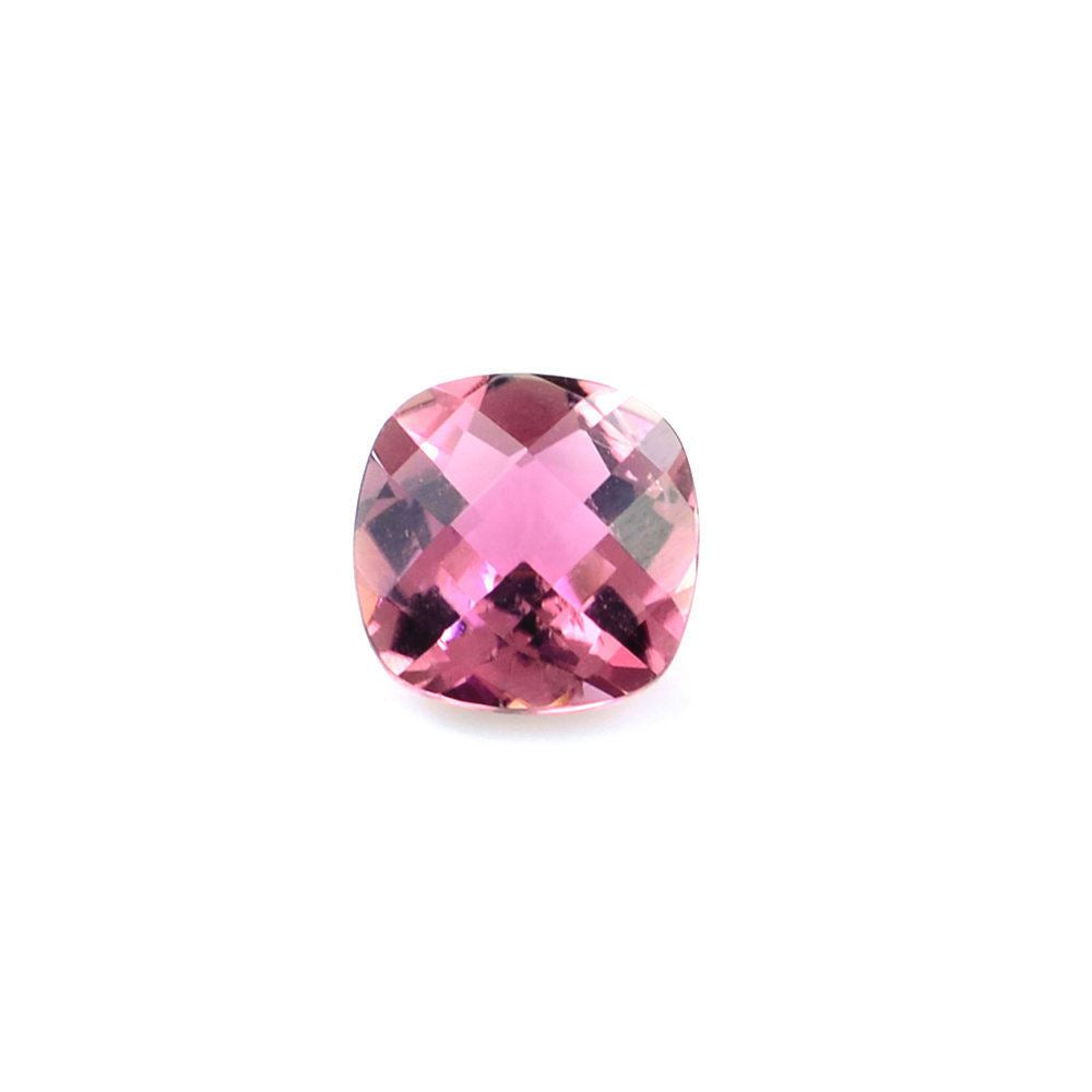 PINK TOURMALINE CHECKER CUT CUSHION (MEDIUM) 6MM 0.82 Cts.