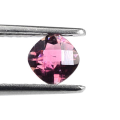 PINK TOURMALINE CHECKER CUT CUSHION (MEDIUM) 6MM 0.82 Cts.