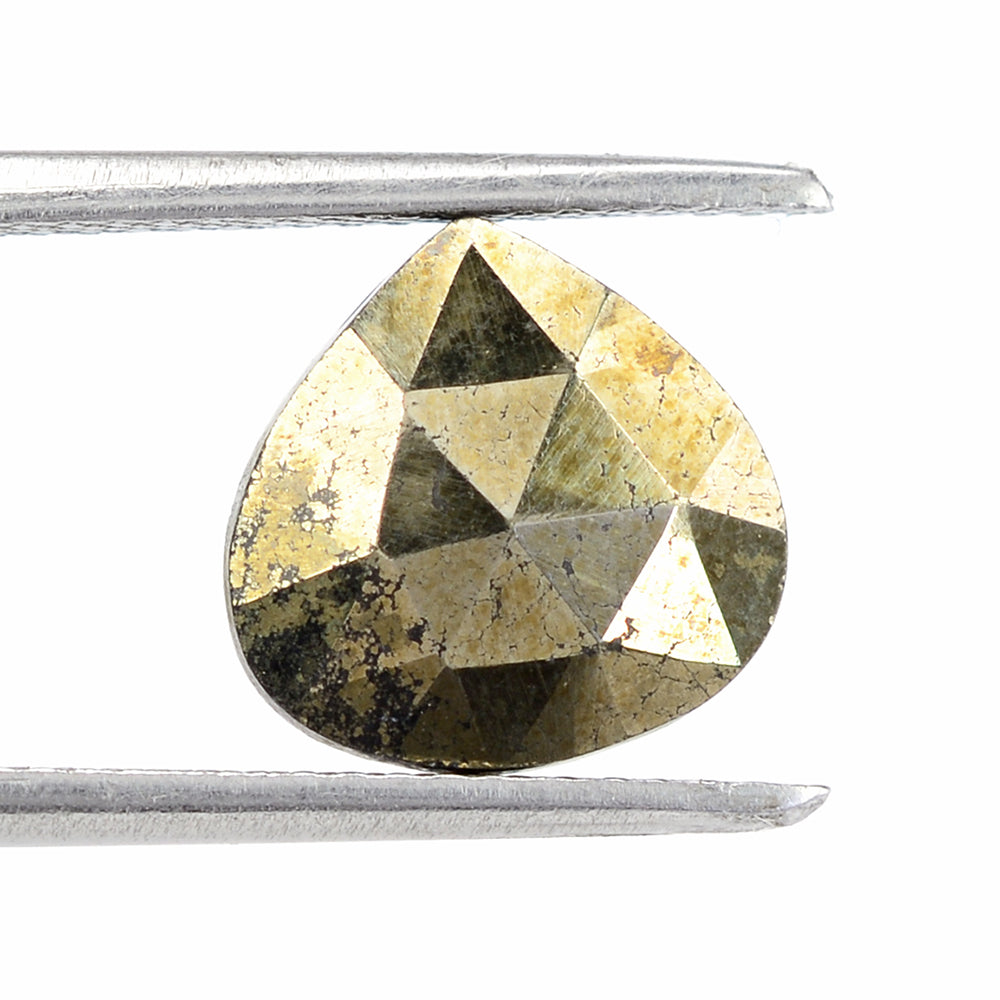 PYRITE ROSE CUT BRIOLETTE HEART WITH (FULL DRILL) 10MM 5.02 Cts.