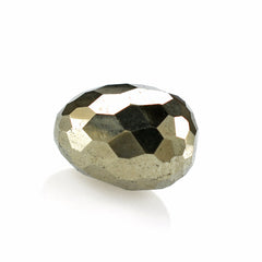 PYRITE FACETED OLIVE (HALF DRILL) 11X8MM 9.15 Cts.