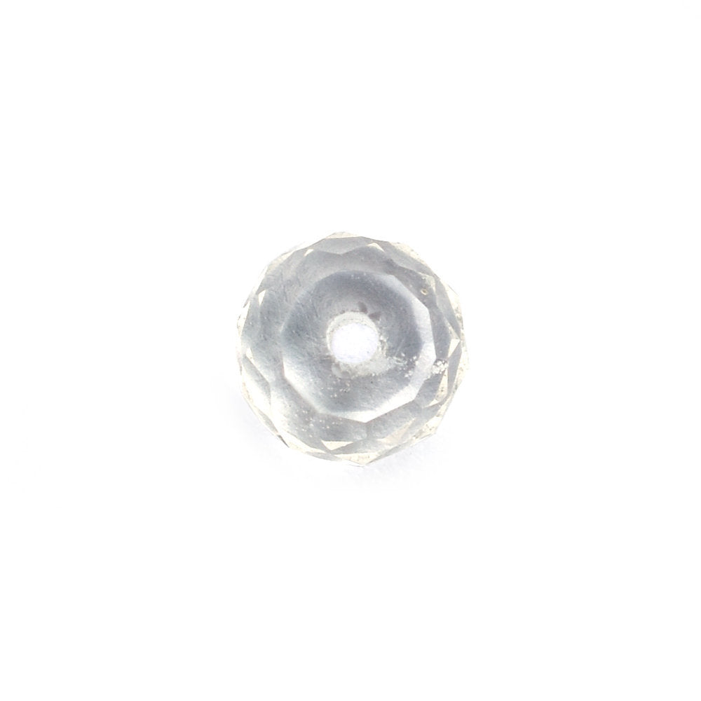 CRYSTAL QUARTZ FACETED ROUNDEL BEADS (FULL DRILL 1.00MM) 5X5MM 0.51 Cts.