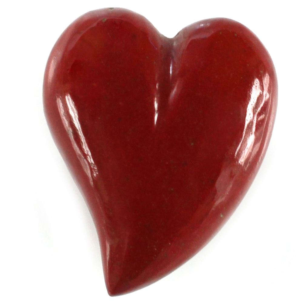 RED JASPER SACRED HEART (HALF DRILL) (DES#132) 15X12MM 8.60 Cts.