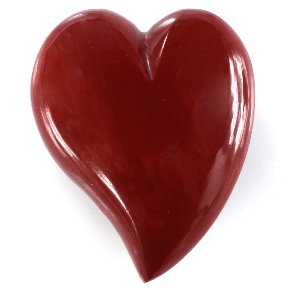 RED JASPER SACRED HEART (HALF DRILL) (DES#132) 29X23MM 52.13 Cts.