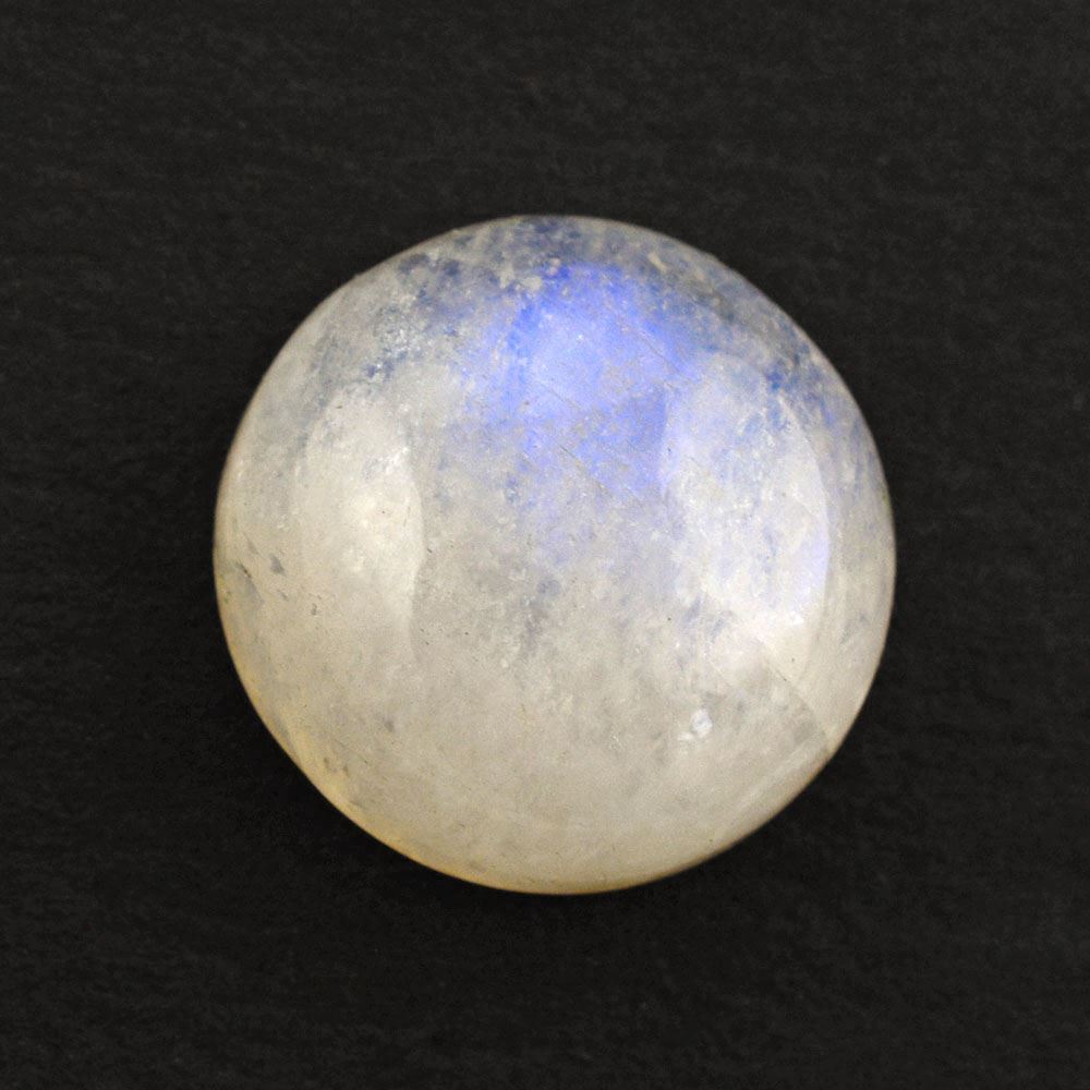 RAINBOW MOONSTONE ROUND CAB (SEMI CLOUDY) 14MM 10.57 Cts.