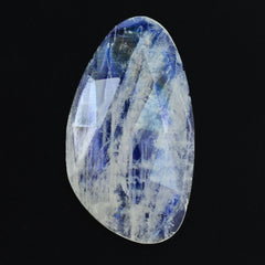 RAINBOW MOONSTONE ROSE CUT IRREGULAR PEARISH CAB 25X14MM 9.98 Cts.