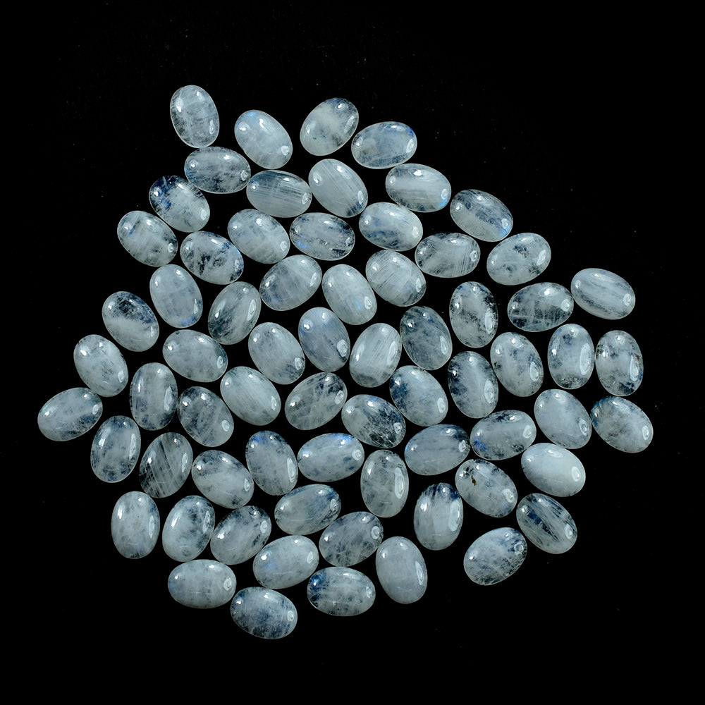 RAINBOW MOONSTONE OVAL CAB (FLAT BOTTAM)  (CLOUDY) 10X6MM 1.53 Cts.