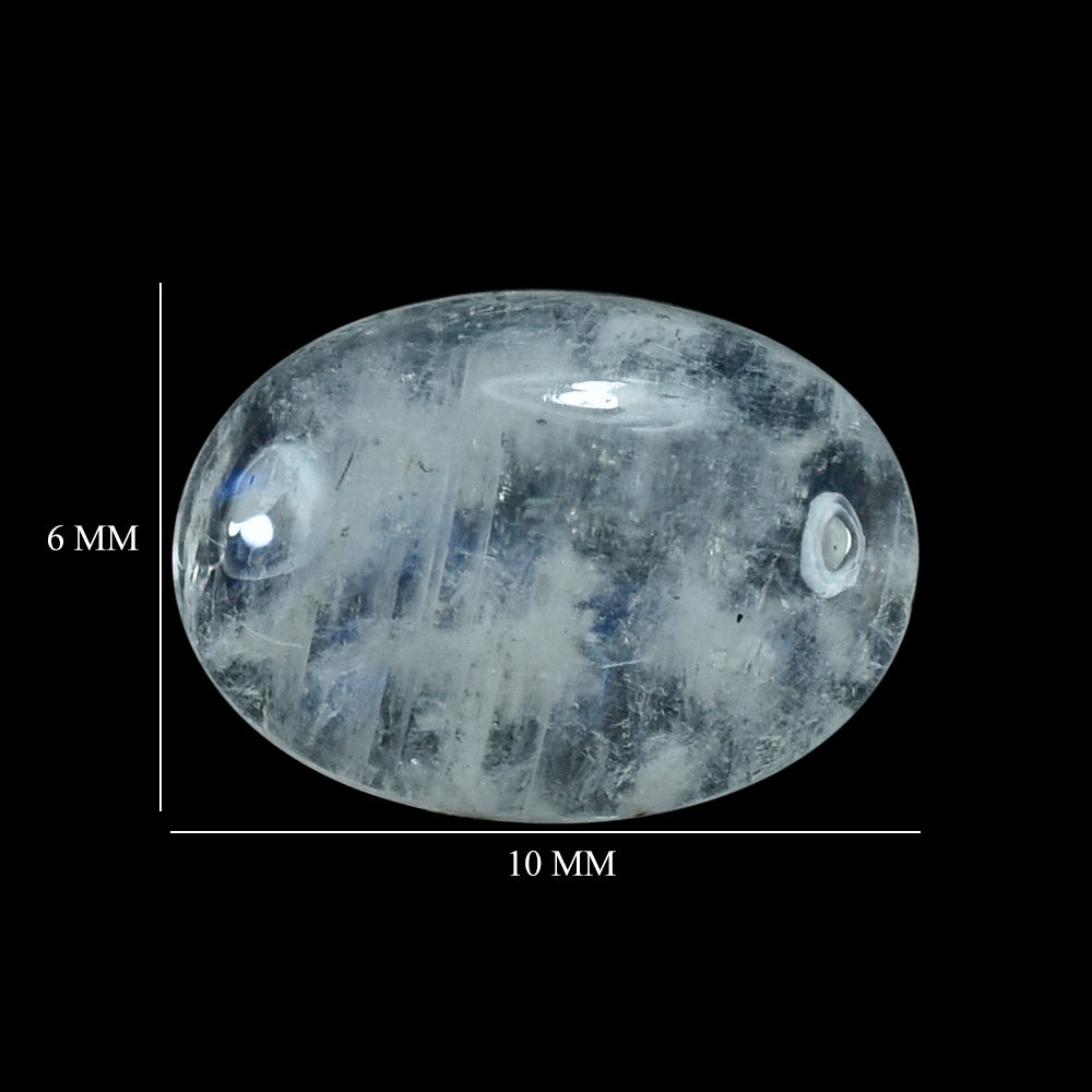 RAINBOW MOONSTONE OVAL CAB (FLAT BOTTAM) (SEMI CLOUDY) 10X6MM 1.52 Cts.