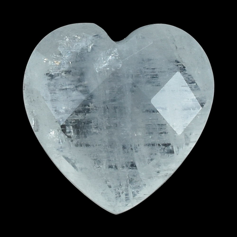 RAINBOW MOONSTONE CHECKER CUT BRIOLETTE HEART (SEMI CLOUDY) 10MM 2.79 Cts.