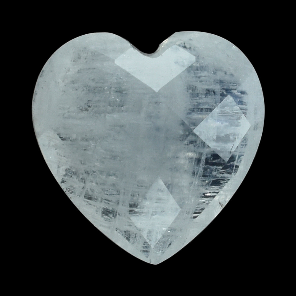 RAINBOW MOONSTONE CHECKER CUT BRIOLETTE HEART (SEMI CLOUDY) 10MM 2.79 Cts.