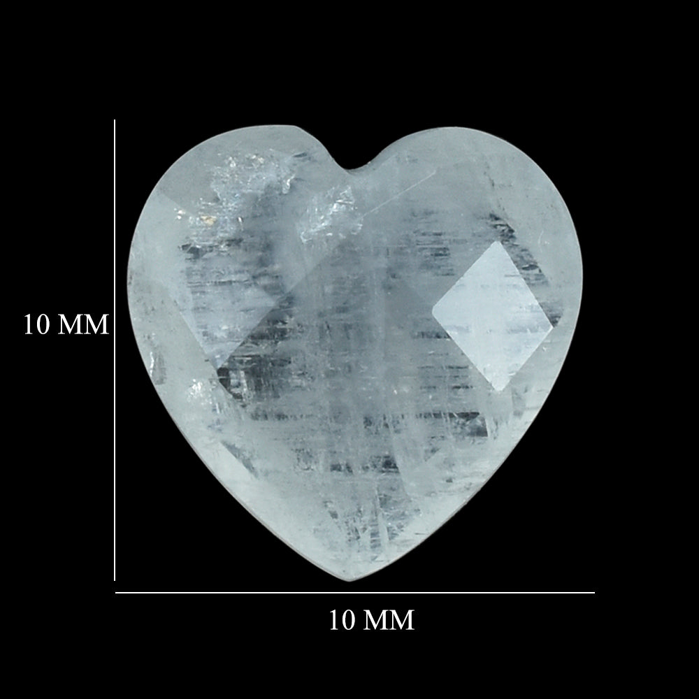 RAINBOW MOONSTONE CHECKER CUT BRIOLETTE HEART (SEMI CLOUDY) 10MM 2.79 Cts.