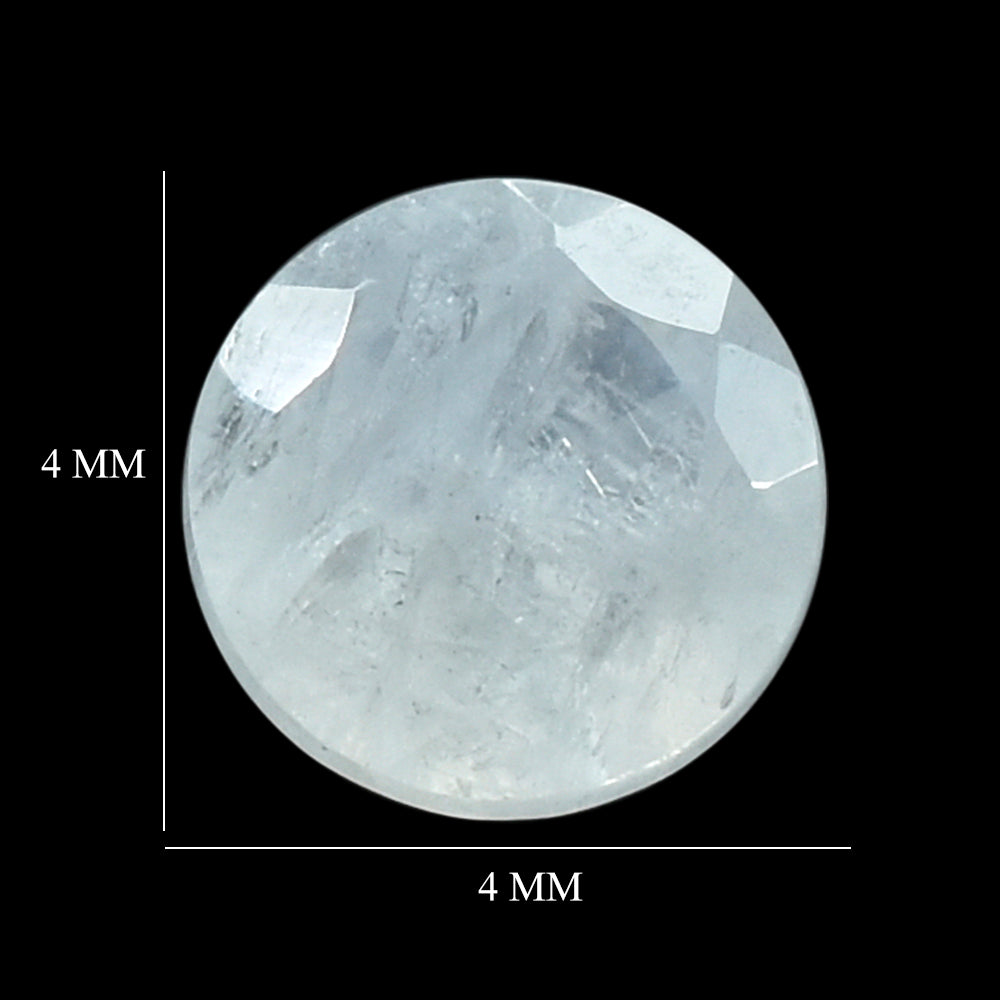 RAINBOW MOONSTONE DIAMOND CUT ROUND (CLOUDY) 4MM 0.23 Cts.