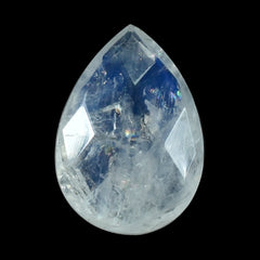 RAINBOW MOONSTONE CHECKER CUT BRIOLETTE PEAR (SEMI CLOUDY) 10X7MM 1.58 Cts.