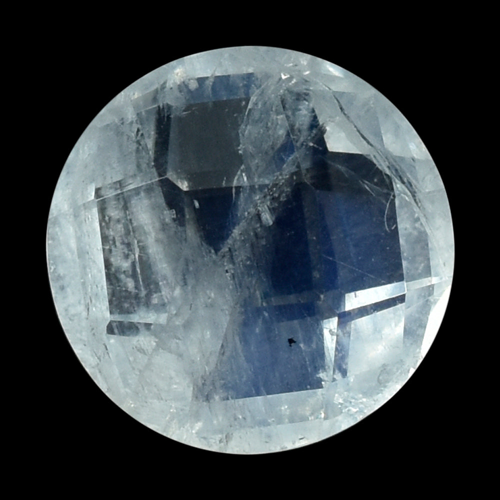 RAINBOW MOONSTONE CHECKER CUT BRIOLETTE ROUND (SEMI CLOUDY) 8MM 1.75 Cts.