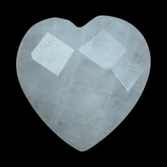 RAINBOW MOONSTONE CHECKER CUT BRIOLETTE HEART (CLOUDY) 10MM 2.83 Cts.