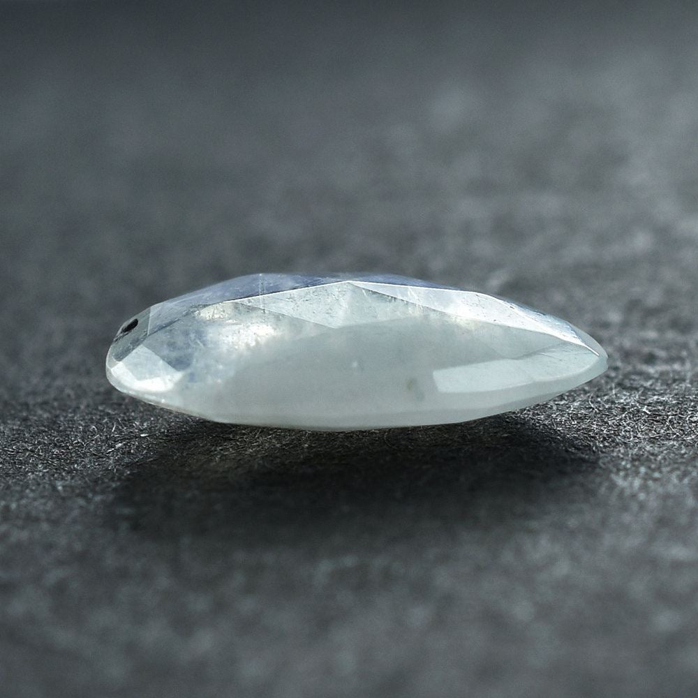 RAINBOW MOONSTONE ROSE CUT BRIOLETTE IRREGULAR TRILLIONISH (SEMI CLOUDY)13X11MM 3.43 Cts.