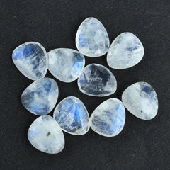 RAINBOW MOONSTONE ROSE CUT BRIOLETTE IRREGULAR TRILLIONISH (SEMI CLOUDY)13X11MM 3.43 Cts.