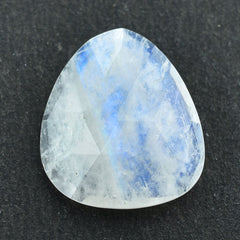 RAINBOW MOONSTONE ROSE CUT BRIOLETTE IRREGULAR TRILLIONISH (SEMI CLOUDY) 18X16MM 7.62 Cts.