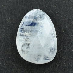 RAINBOW MOONSTONE ROSE CUT BRIOLETTE IRREGULAR PEARISH (SEMI CLOUDY) 14X10MM 3.30 Cts.