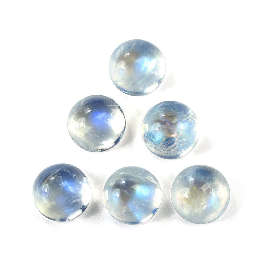 RAINBOW MOONSTONE PLAIN ROUND CAB (MODERATE INCLUSION) 11MM 4.96 Cts.