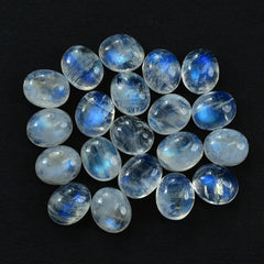 RAINBOW MOONSTONE PLAIN OVAL CAB 12X10MM 4.77 Cts.