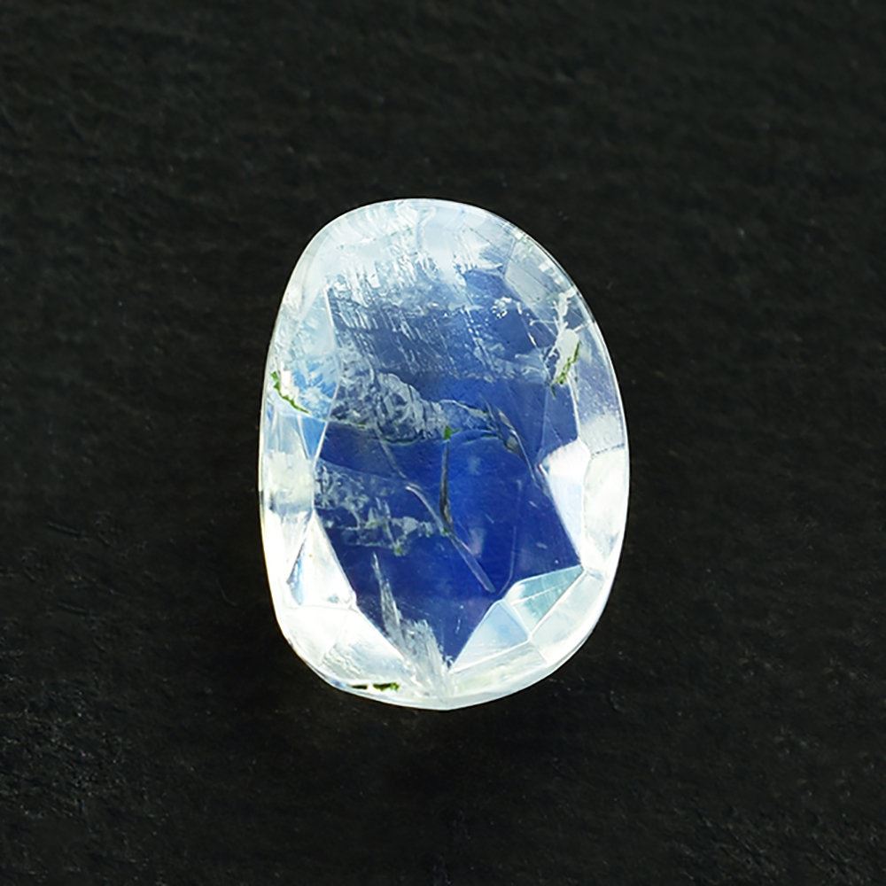 RAINBOW MOONSTONE ROSE CUT TRILLIONISH 10X7.30MM 2.00 Cts.