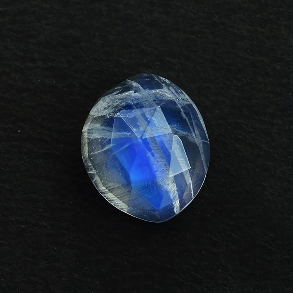 RAINBOW MOONSTONE ROSE CUT TRILLIONISH 10.50X8.80MM 2.84 Cts.