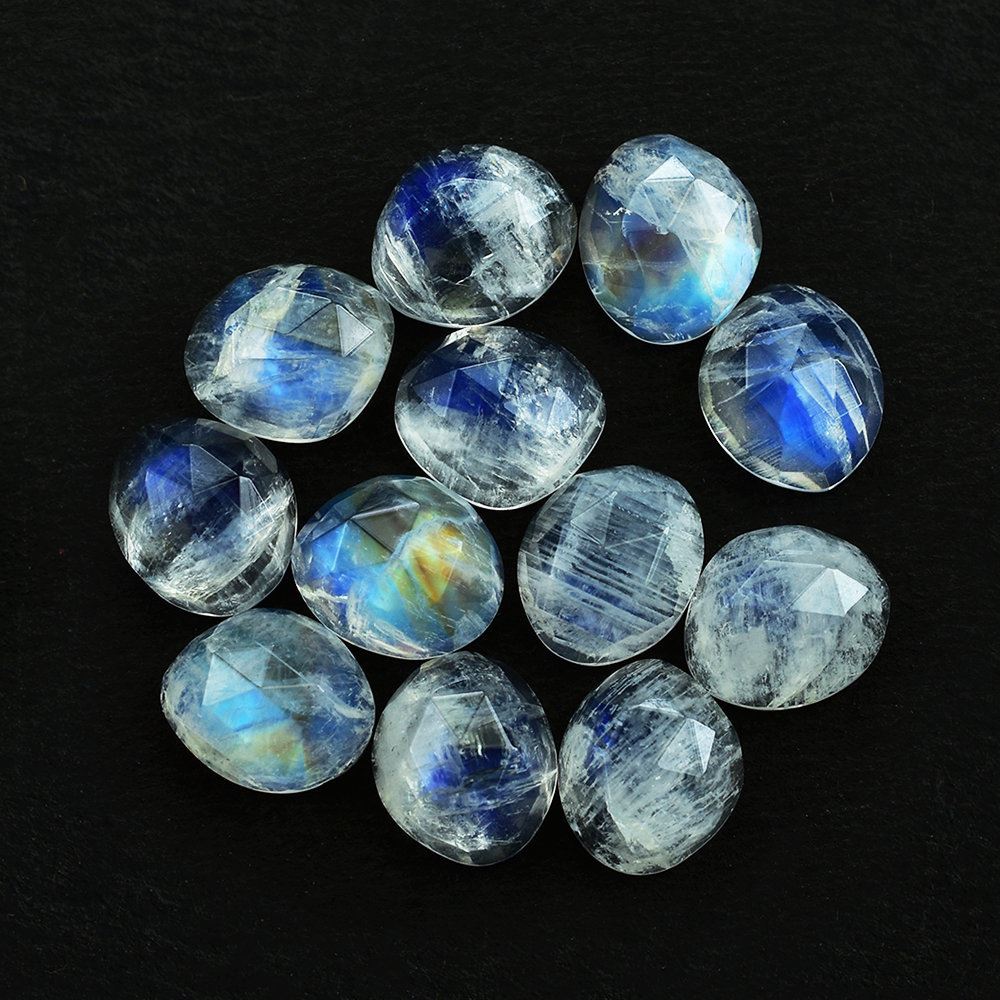 RAINBOW MOONSTONE ROSE CUT TRILLIONISH 10.50X8.80MM 2.84 Cts.