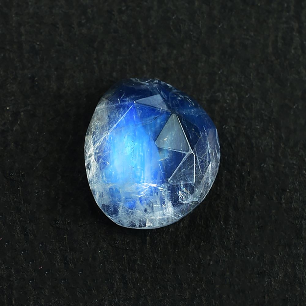 RAINBOW MOONSTONE ROSE CUT TRILLIONISH 10X9MM 2.55 Cts.