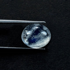 RAINBOW MOONSTONE PLAIN OVAL CAB (SEMI CLOUDY)(BLUE GREEN POWER) 10.00X8.00 MM 2.78 Cts.