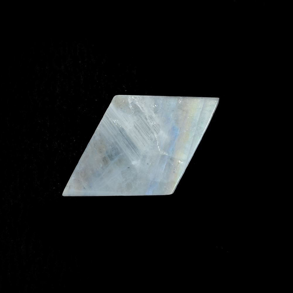 RAINBOW MOONSTONE TABLE TOP FACETED KITE SHAPE CAB (CLOUDY)(VERY LOW POWER) 16.00X10.00 MM 3.54 Cts.