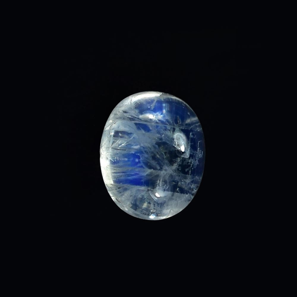 RAINBOW MOONSTONE PLAIN OVAL CAB (TRANSPARENT)(SI) 5.00X4.00 MM 0.43 Cts.