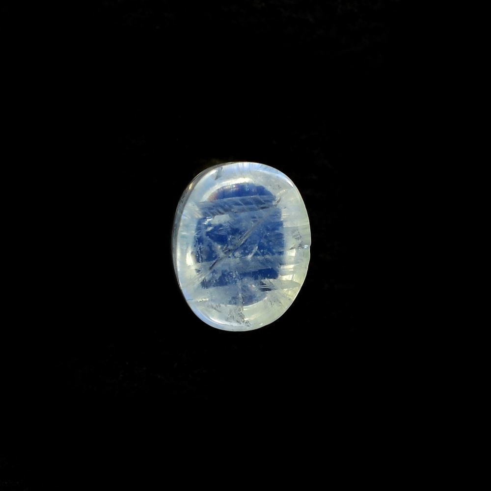 RAINBOW MOONSTONE PLAIN OVAL CAB (TRANSPARENT)(SI) 5.00X4.00 MM 0.43 Cts.