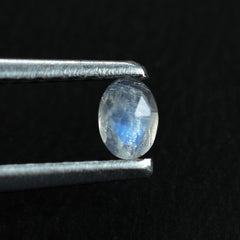 RAINBOW MOONSTONE ROSE CUT OVAL CAB (SEMI CLOUDY)(NICE BLUE SHINE) 3.50X2.50 MM 0.14 Cts.