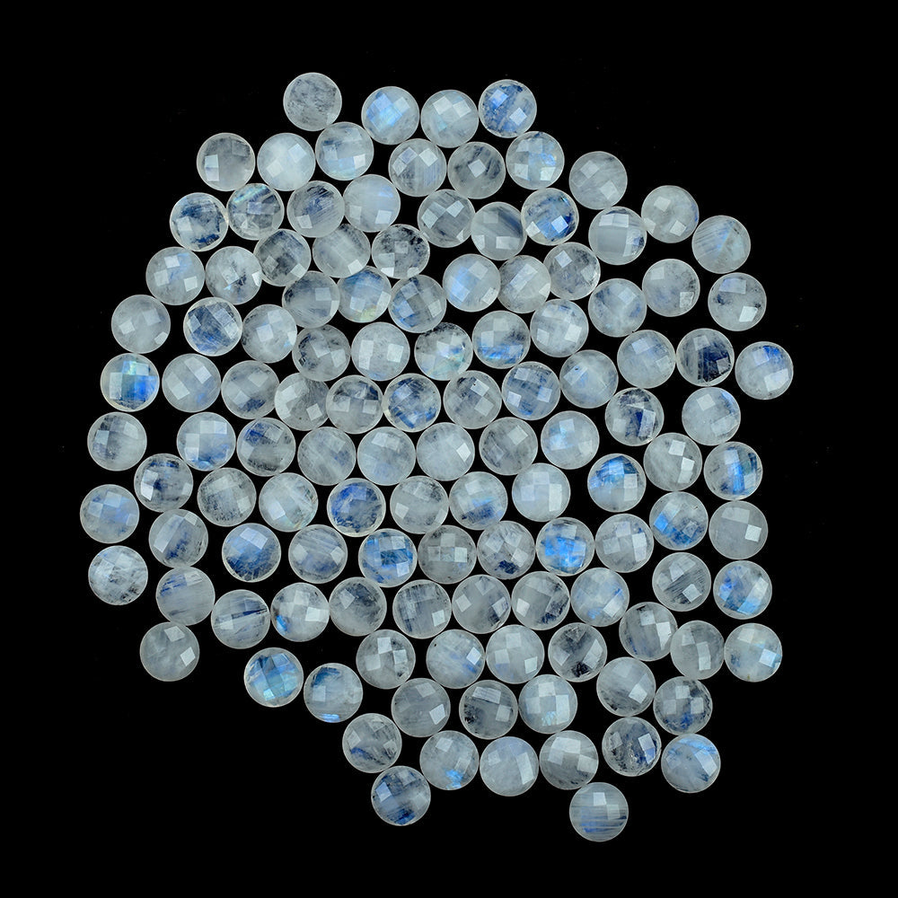 RAINBOW MOONSTONE (CLOUDY) CHECEKER CUT BRIOLETTE ROUND 12.00X12.00 MM 4.83 Cts.