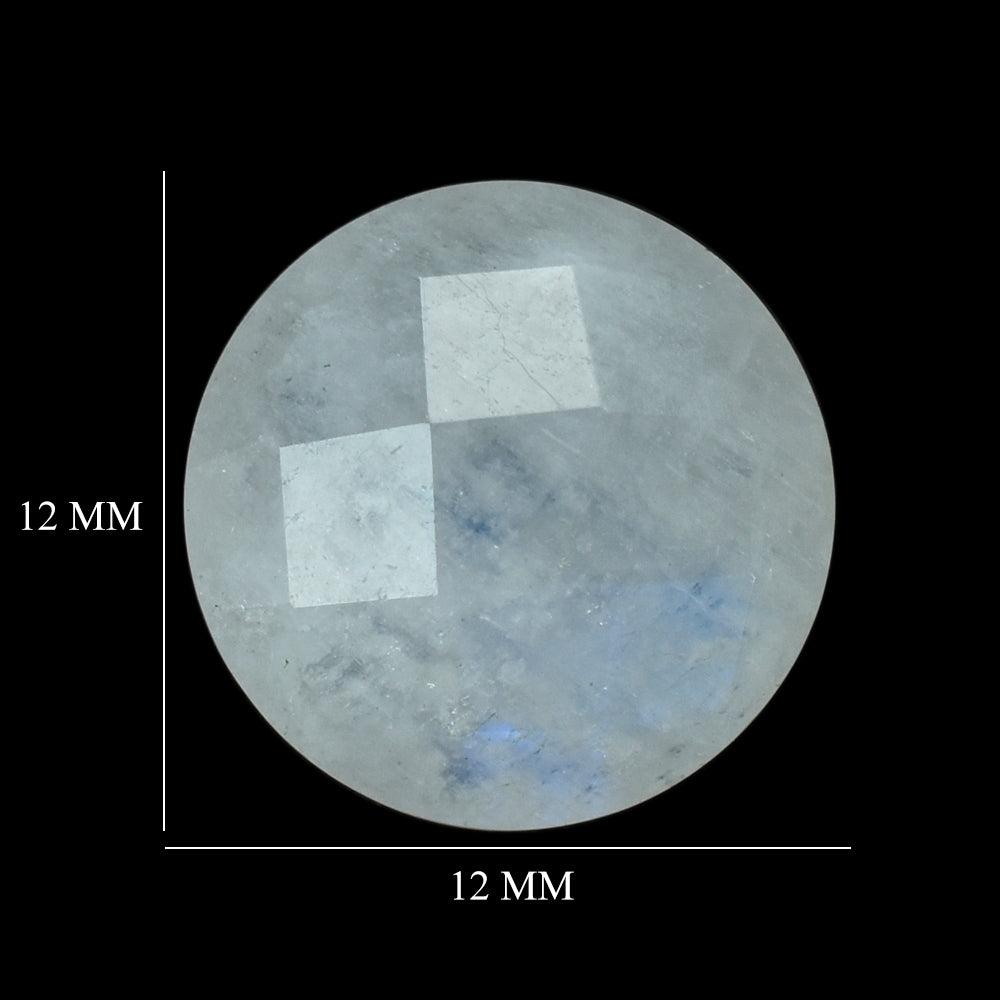 RAINBOW MOONSTONE (CLOUDY) CHECEKER CUT BRIOLETTE ROUND 12.00X12.00 MM 4.83 Cts.