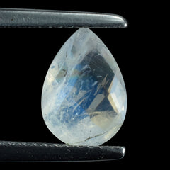 RAINBOW MOONSTONE (SEMI-CLOUDY) CHECKER CUT BRIOLETTE PEAR 10.00X7.00 MM 1.55 Cts.